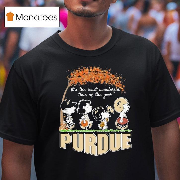 Snoopy The Peanuts Purdue Boilermakers It's The Most Wonderful Time Of The Year Shirt