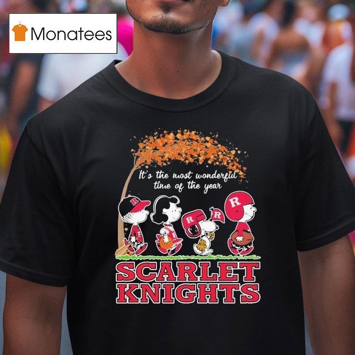 Snoopy The Peanuts Rutgers Scarlet Knights It's The Most Wonderful Time Of The Year Shirt