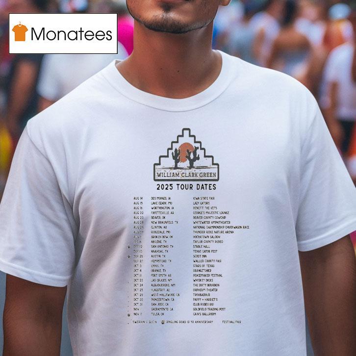 William Clark Green August 2025 Tour Dates Shirt