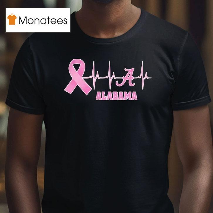 Alabama Heartbeat Pink Ribbon Breast Cancer Shirt