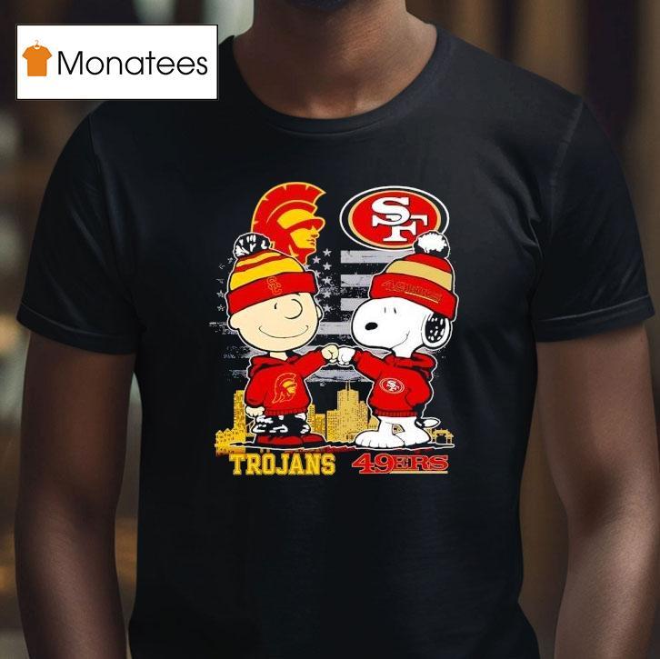 Charlie Brown San Francisco 49ers Vs Snoopy Usc Trojans City Skyline Shirt