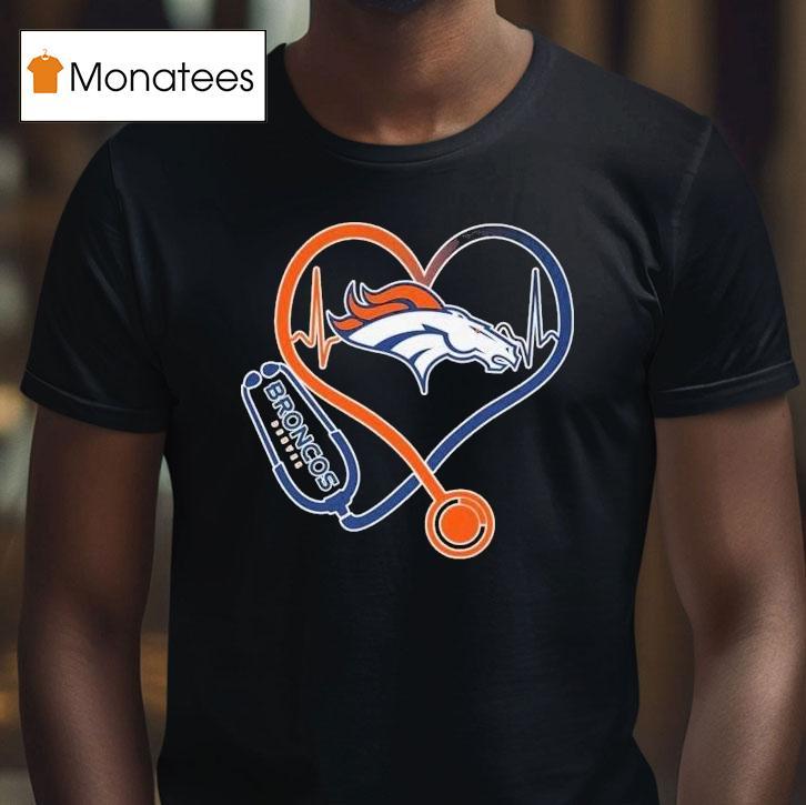 Denver Broncos Nurse Heartbeat Stethoscope Shirt