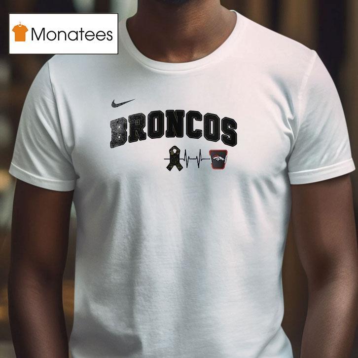Denver Broncos Salute To Service Heart Beat Ribbon Shirt