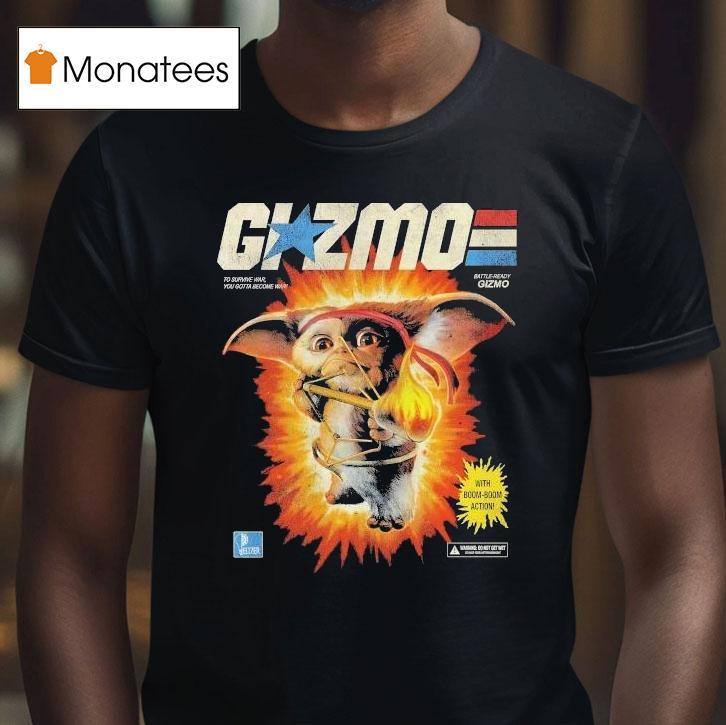 Gremlins 2 G.i. Zmo To Survive War You Gotta Become War Battle Ready Gizmo With Boom Boom Action Shirt
