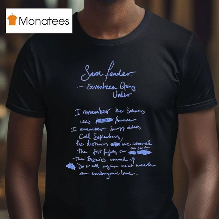 Sam Fender Guitar Sevenn Going Under Lyric Shirt