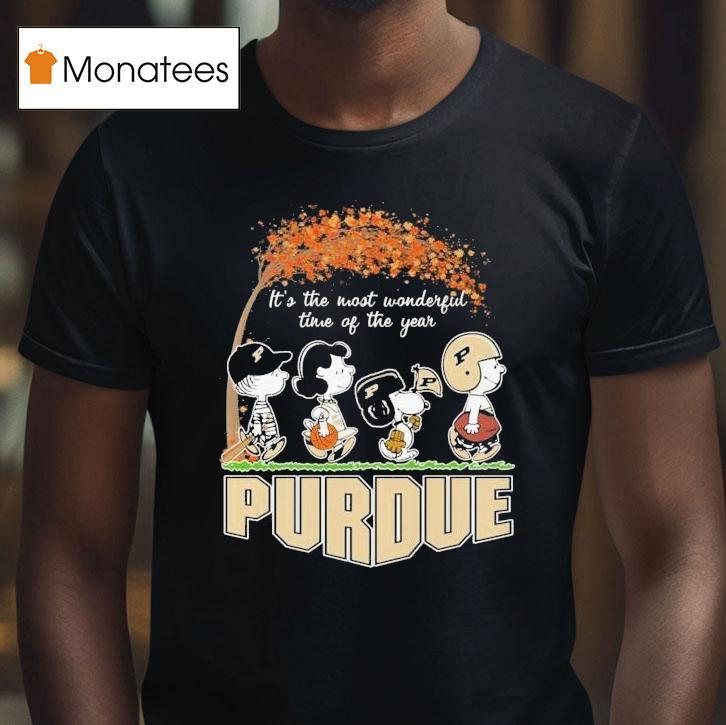 Snoopy The Peanuts Purdue Boilermakers It's The Most Wonderful Time Of The Year Shirt