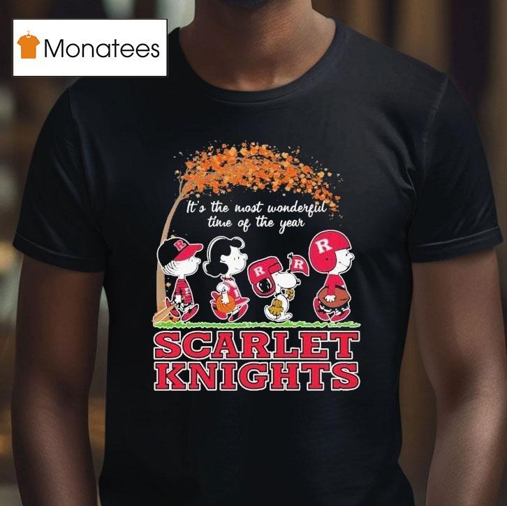Snoopy The Peanuts Rutgers Scarlet Knights It's The Most Wonderful Time Of The Year Shirt