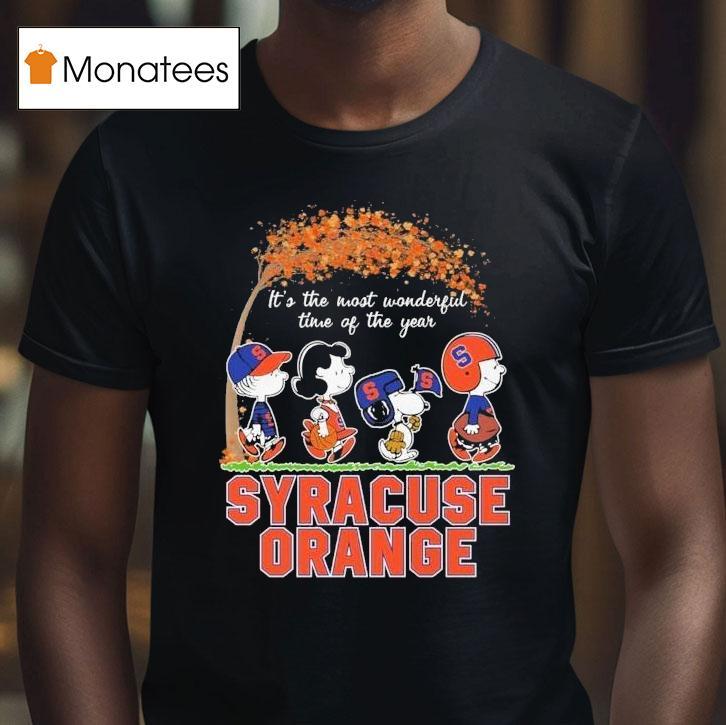 Snoopy The Peanuts Syracuse Orange It's The Most Wonderful Time Of The Year Shirt
