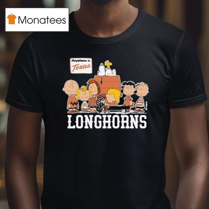 Texas Longhorn X The Peanuts The Gang Happiness Is Texas Shirt