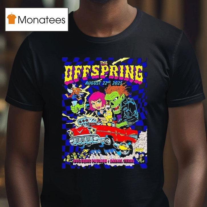 The Offspring Concert Dos Equis Pavilion, Dallas, Texas Tour Aug 22, 2025 Tour Shirt