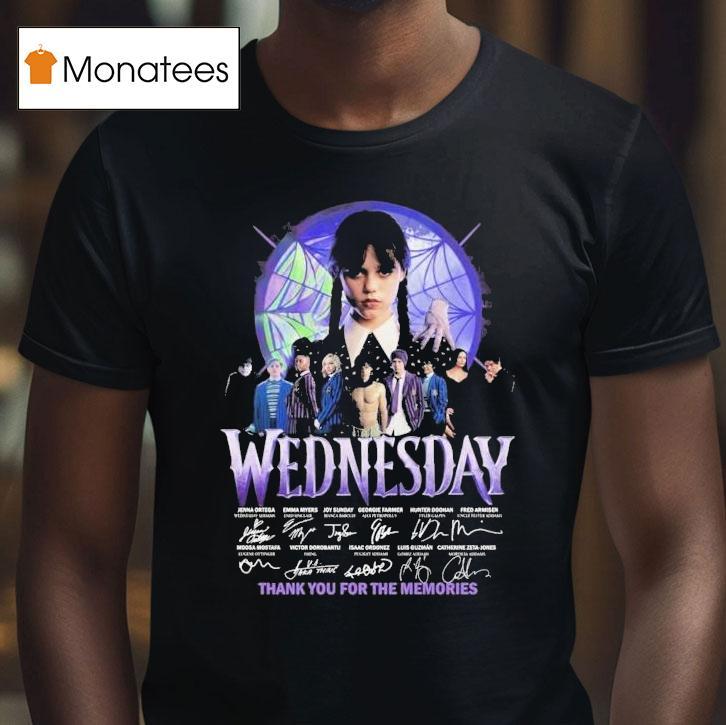Wednesday Thank You For The Memories Signatures Shirt